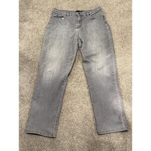 Gloria Vanderbilt Jeans Women 12 Gray Denim Stretch Mid Rise Straight Leg Preppy